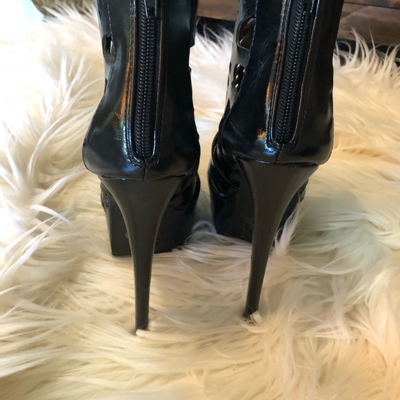 Paper Fox Platform cutout black heels size 7 - Picture 4 of 7